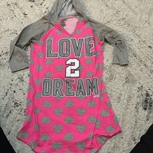 Justice Nightgown Pink with hearts Size 10